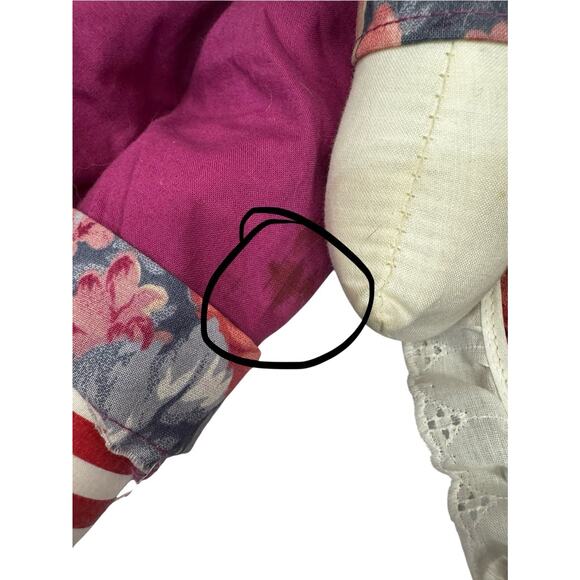 Large 25” VTG Raggedy Ann and Andy Dolls Handmade Floral Clothing Country Core - Picture 6 of 9